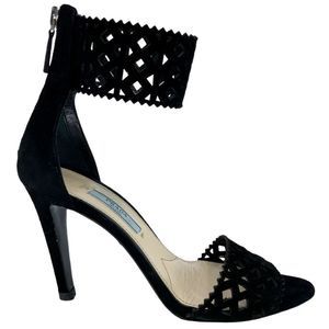 Prada Camoscio Suede Laser Cut Heels